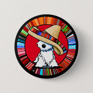 KiniArt Fiesta Westie Classic Round Sticker Button