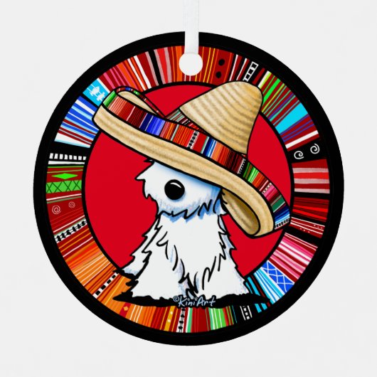 KiniArt Fiesta Westie Ornament Aus Metall (Vorderseite)