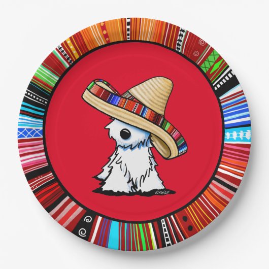 KiniArt Fiesta Westie Paper Plate Pappteller (Vorderseite)