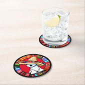 KiniArt Fiesta Westie Runder Pappuntersetzer (Vor Ort)