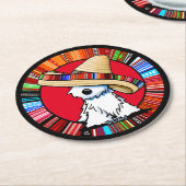 KiniArt Fiesta Westie Runder Pappuntersetzer (Angewinkelt)