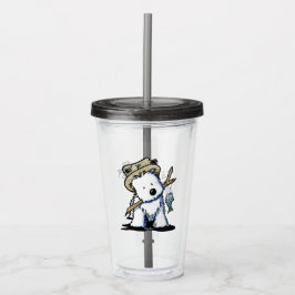 KiniArt Fishing Westie Acrylic Tumbler Acryltrinkbecher