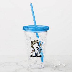 KiniArt Fishing Westie Acrylic Tumbler Acryltrinkbecher
