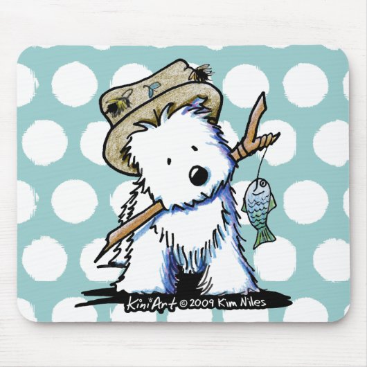 KiniArt Fishing Westie Mousepad (Vorne)