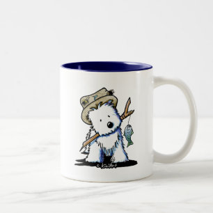 KiniArt Fishing Westie-Tasse Zweifarbige Tasse