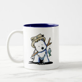 KiniArt Fishing Westie-Tasse Zweifarbige Tasse