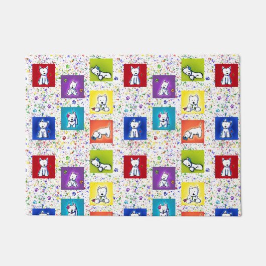 KiniArt Flowerbox Westies Fußmatte (Vorderseite)