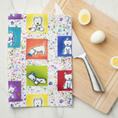 KiniArt Flowerbox Westies Geschirrtuch (Viertel Falte)