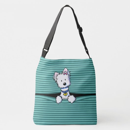 KiniArt Flüchtige Blick-a-Boo Westie Tragetaschen Mit Langen Trägern (Rückseite)