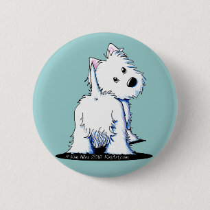 KiniArt Fluffy Hintern Westie Button