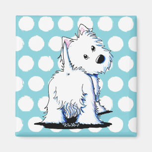 KiniArt Fluffy Hintern Westie Dog Magnet