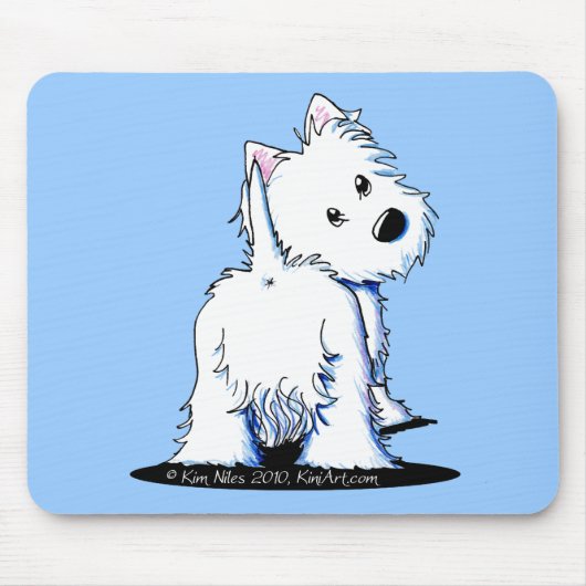 KiniArt Fluffy Hintern Westie Mousepad (Vorne)