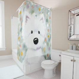 KiniArt Fluffy Westie Impressionen Duschvorhang
