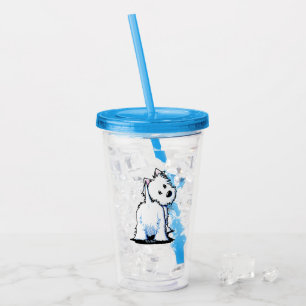 KiniArt Fluffybutt Westie Acrylic Tumbler Acryltrinkbecher