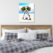 KiniArt Französisch Bretagne Dog Beach Canvas Prin Leinwanddruck (Insitu (Schlafzimmer))