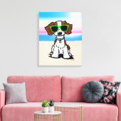 KiniArt Französisch Bretagne Dog Beach Canvas Prin Leinwanddruck (Insitu (Wohnzimmer))