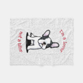 KiniArt French Bulldog Fleece Blanket (Vorderseite (Horizontal))