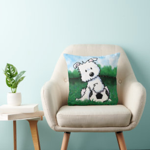 KiniArt Fußball Westie Welpe Kissen