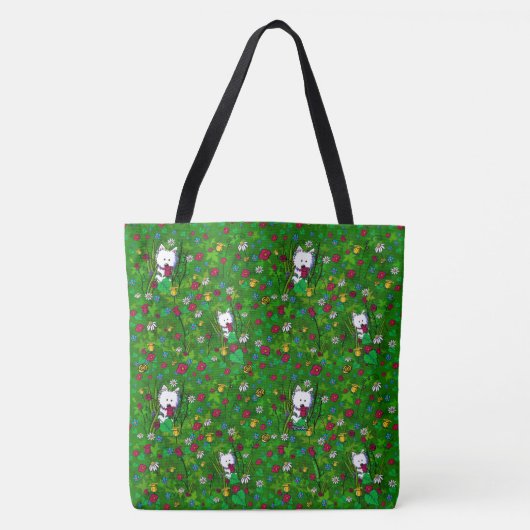 KiniArt Garden Westies All-over Print Tasche (Vorderseite)