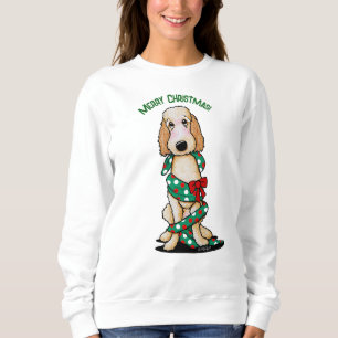KiniArt geschorener Goldendoodle Weihnachten Sweatshirt