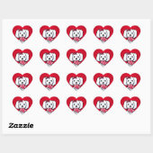 KiniArt Gidget Portrait Rotes Herz Sticker (Blatt)