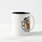 KiniArt Giraffe-Kaffee Zweifarbige Tasse (VorderseiteRechts)