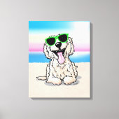 KiniArt Goldendoodle Dog Beach Canvas Print Leinwanddruck (Vorderseite)