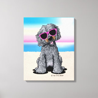 KiniArt Goldendoodle Dog Beach Leinwanddruck