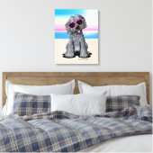 KiniArt Goldendoodle Dog Beach Leinwanddruck (Insitu (Schlafzimmer))