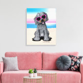 KiniArt Goldendoodle Dog Beach Leinwanddruck (Insitu (Wohnzimmer))