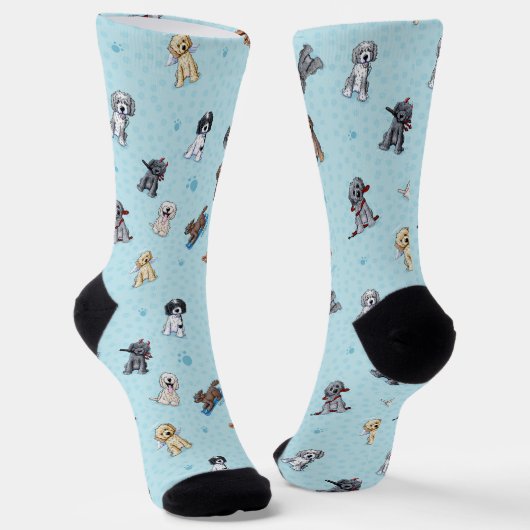 KiniArt Goldendoodle DoodleMoji Socken (Gewinkelt)