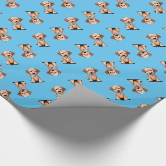 KiniArt Goldendoodle Geschenkpapier (Ecke)