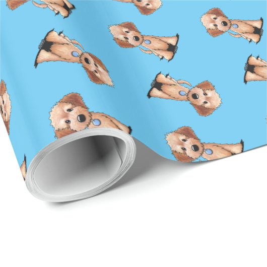 KiniArt Goldendoodle Geschenkpapier (Rolleneckpunkt)