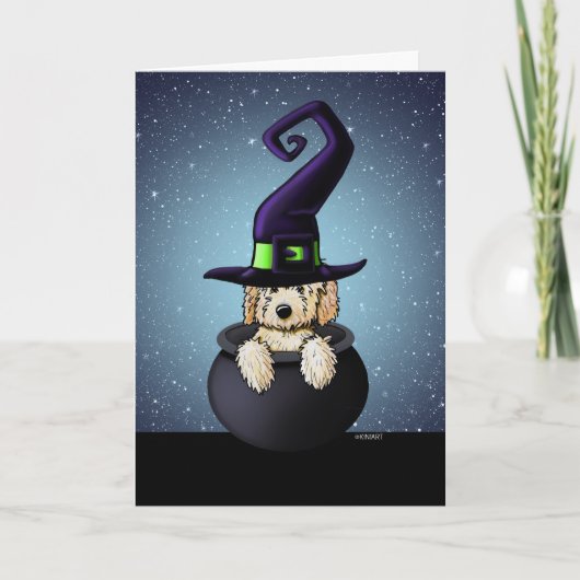 KiniArt Goldendoodle Halloween Karte (Vorderseite)