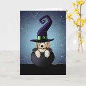 KiniArt Goldendoodle Halloween Karte (Gelbe Blume)
