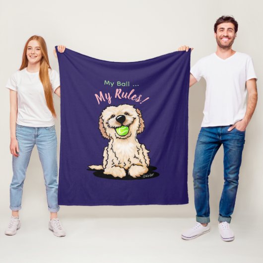 KiniArt Goldendoodle MY BALL Fleecedecke (Beispiel)
