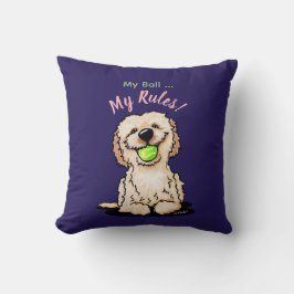 KiniArt Goldendoodle MY BALL Kissen
