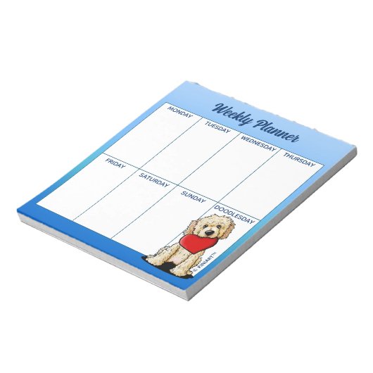 KiniArt Goldendoodle Planner Notepad Notizblock (Rotiert)