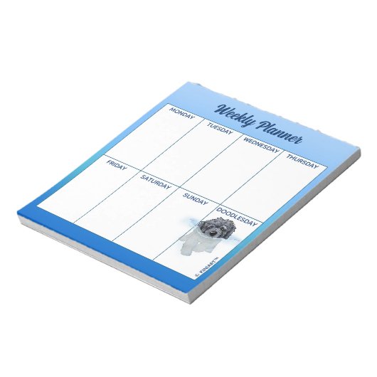 KiniArt Goldendoodle Planner Notepad Notizblock (Rotiert)