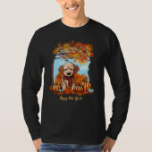 KiniArt Goldendoodle Pup Herbst T-Shirt (Vorderseite)