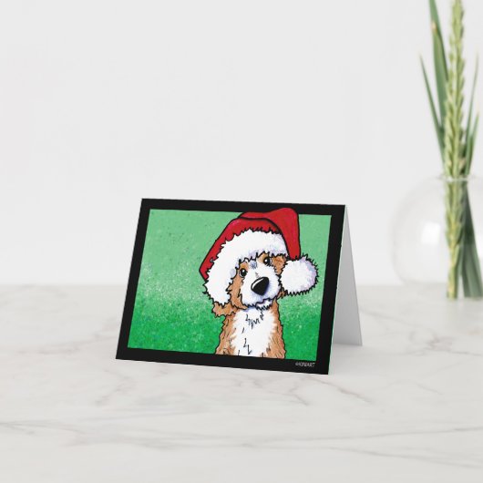 KiniArt Goldendoodle Weihnachtskarte Dankeskarte (Vorderseite)