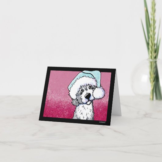 KiniArt Goldendoodle Weihnachtskarte Dankeskarte (Vorderseite)