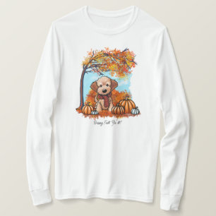 KiniArt Goldendoodle Welpe Herbst T-Shirt