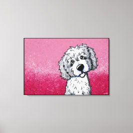 KiniArt Gray and White Goldendoodle Leinwanddruck