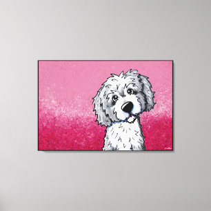 KiniArt Gray and White Goldendoodle Leinwanddruck