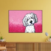 KiniArt Gray and White Goldendoodle Leinwanddruck (Insitu (Wohnzimmer))