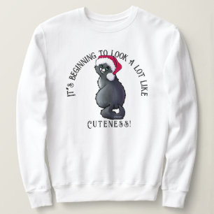 KiniArt Gray Cat Christmas Sweatshirt
