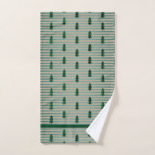 KiniArt Green Kariert Trees Badhandtuch Set (Handtuch)