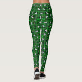 KiniArt Green Kariert Westies Leggings (Rückseite)