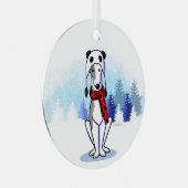 KiniArt Greyhound Metal Ornament (Vorderseite Rechts)